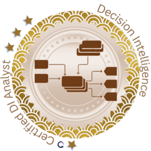 Certified Decision Intelligence Analyst のバッジ(Quantellia LLC 発行)